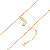 Kette mit Anhänger Edelstahl gelbgold Emaille weiß