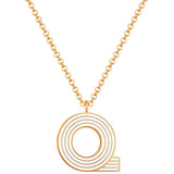 Kette mit Anhänger Edelstahl gelbgold Emaille weiß