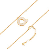 Kette mit Anhänger Edelstahl gelbgold Emaille weiß