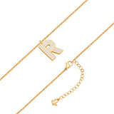 Kette mit Anhänger Edelstahl gelbgold Emaille weiß