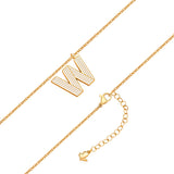 Kette mit Anhänger Edelstahl gelbgold Emaille weiß