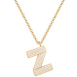 Kette mit Anhänger Edelstahl gelbgold Emaille weiß