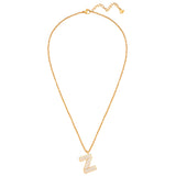 Kette mit Anhänger Edelstahl gelbgold Emaille weiß