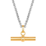 Kette mit Anhänger Edelstahl bicolor