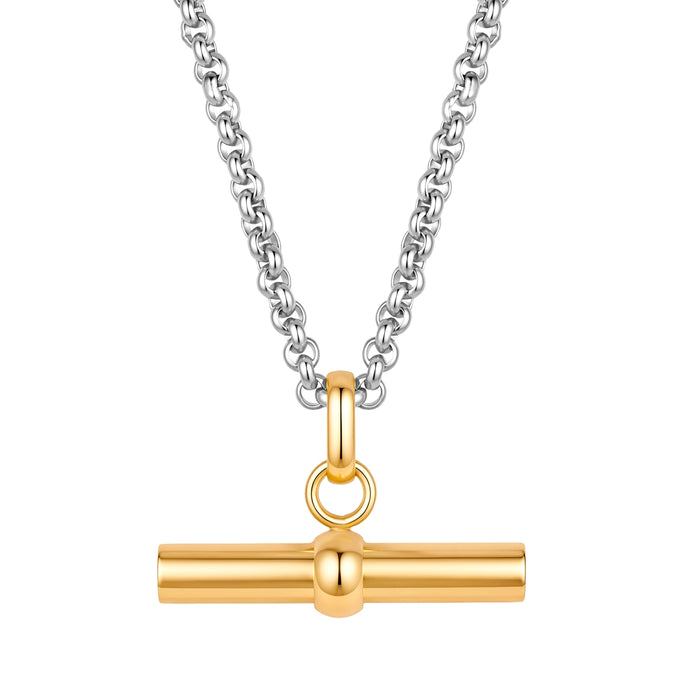 Kette mit Anhänger Edelstahl bicolor