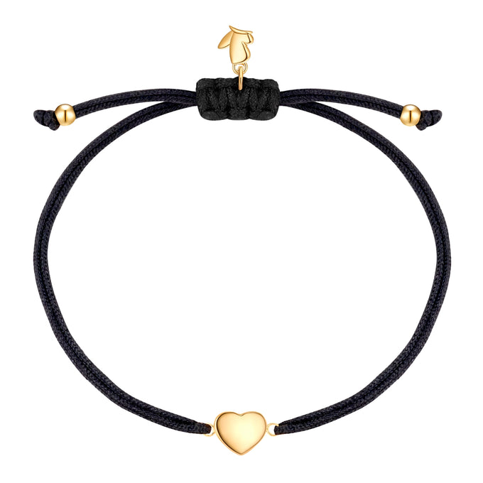 Armband Edelstahl gelbgold Textil (schwarz)