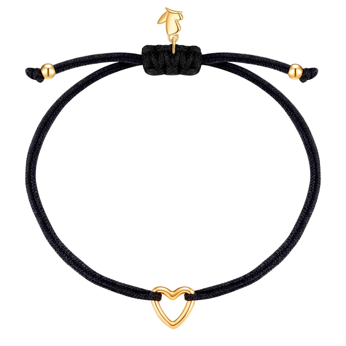 Armband Edelstahl gelbgold Textil (schwarz)