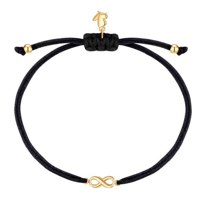 Armband Edelstahl gelbgold Textil (schwarz)