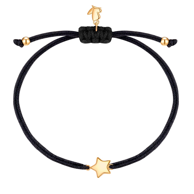 Armband Edelstahl gelbgold Textil (schwarz)