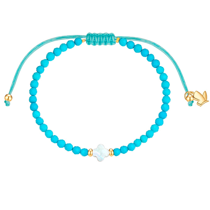 Armband Edelstahl gelbgold Textil (türkis) Türkis (rek.)