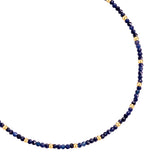 Fusskette Edelstahl gelbgold Saphir blau