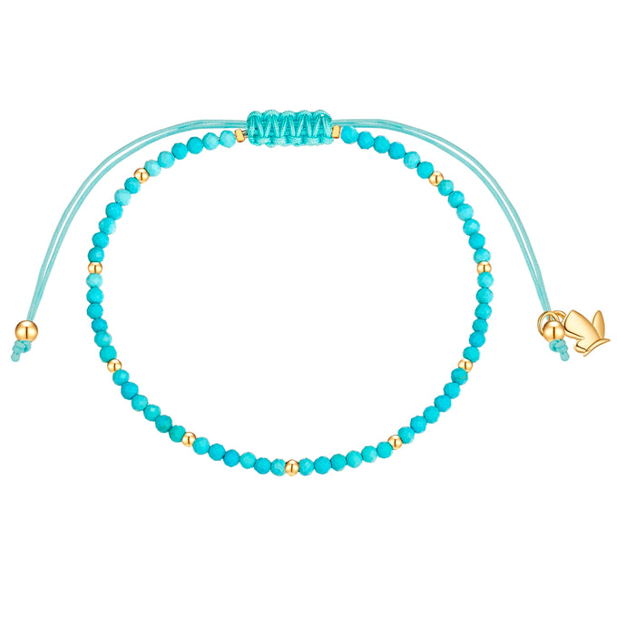 Armband Edelstahl gelbgold Textil (türkis) Türkis (rek.)