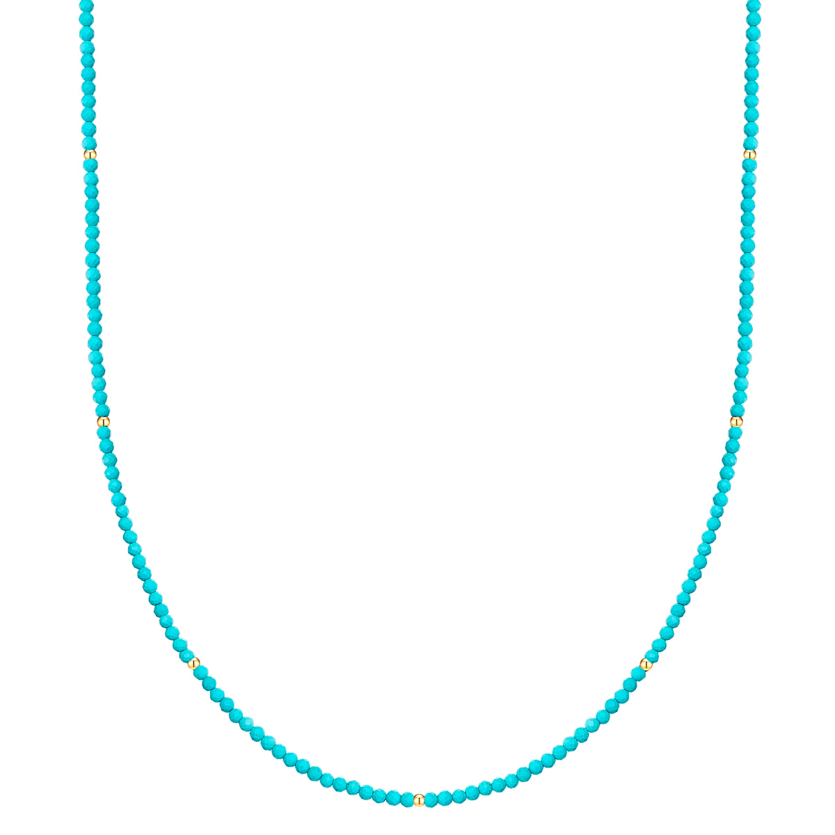 Kette Edelstahl gelbgold Türkis (rek.)
