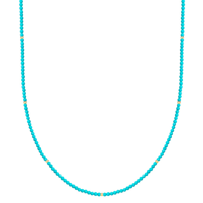 Kette Edelstahl gelbgold Türkis (rek.)