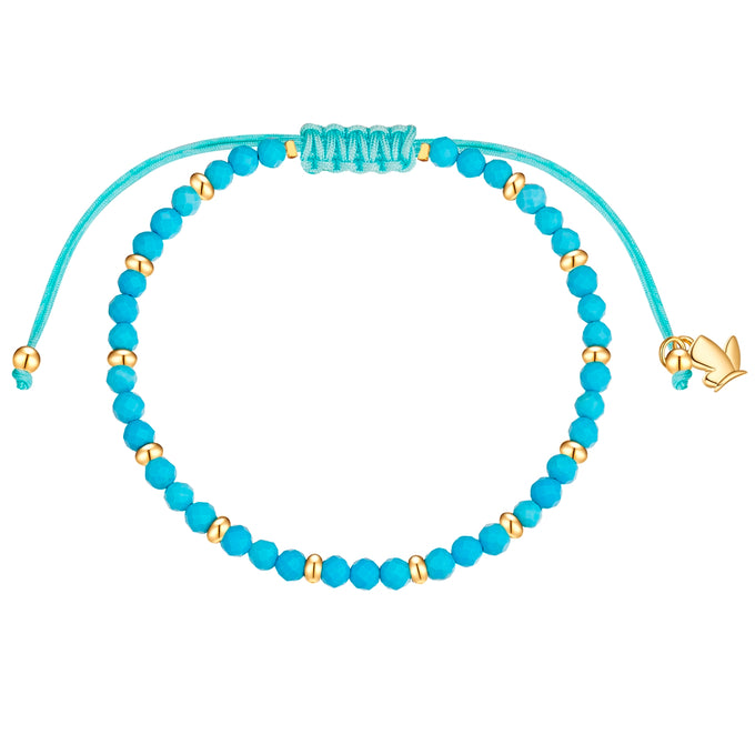 Armband Edelstahl gelbgold Textil (türkis) Türkis (rek.)