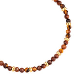 Armband Edelstahl gelbgold Textil (braun) Tigerauge braun