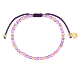 Armband Edelstahl gelbgold Textil (lila) Amethyst