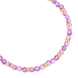 Armband Edelstahl gelbgold Textil (lila) Amethyst