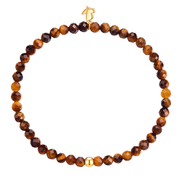 Armband Edelstahl gelbgold Tigerauge braun