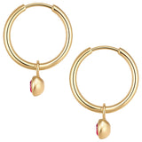 Creolen Edelstahl gelbgold Kristalle von Swarovski rot
