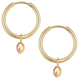 Creolen Edelstahl gelbgold Kristalle von Swarovski lila
