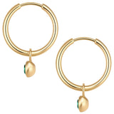 Creolen Edelstahl gelbgold Kristalle von Swarovski dunkelgrün