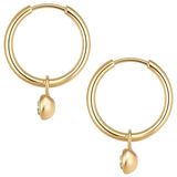 Creolen Edelstahl gelbgold Kristalle von Swarovski hellgrün