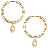 Creolen Edelstahl gelbgold Kristalle von Swarovski blau