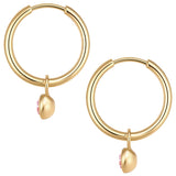 Creolen Edelstahl gelbgold Kristalle von Swarovski rosa