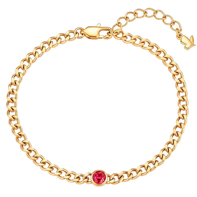 Armband Edelstahl gelbgold Kristalle von Swarovksi rot