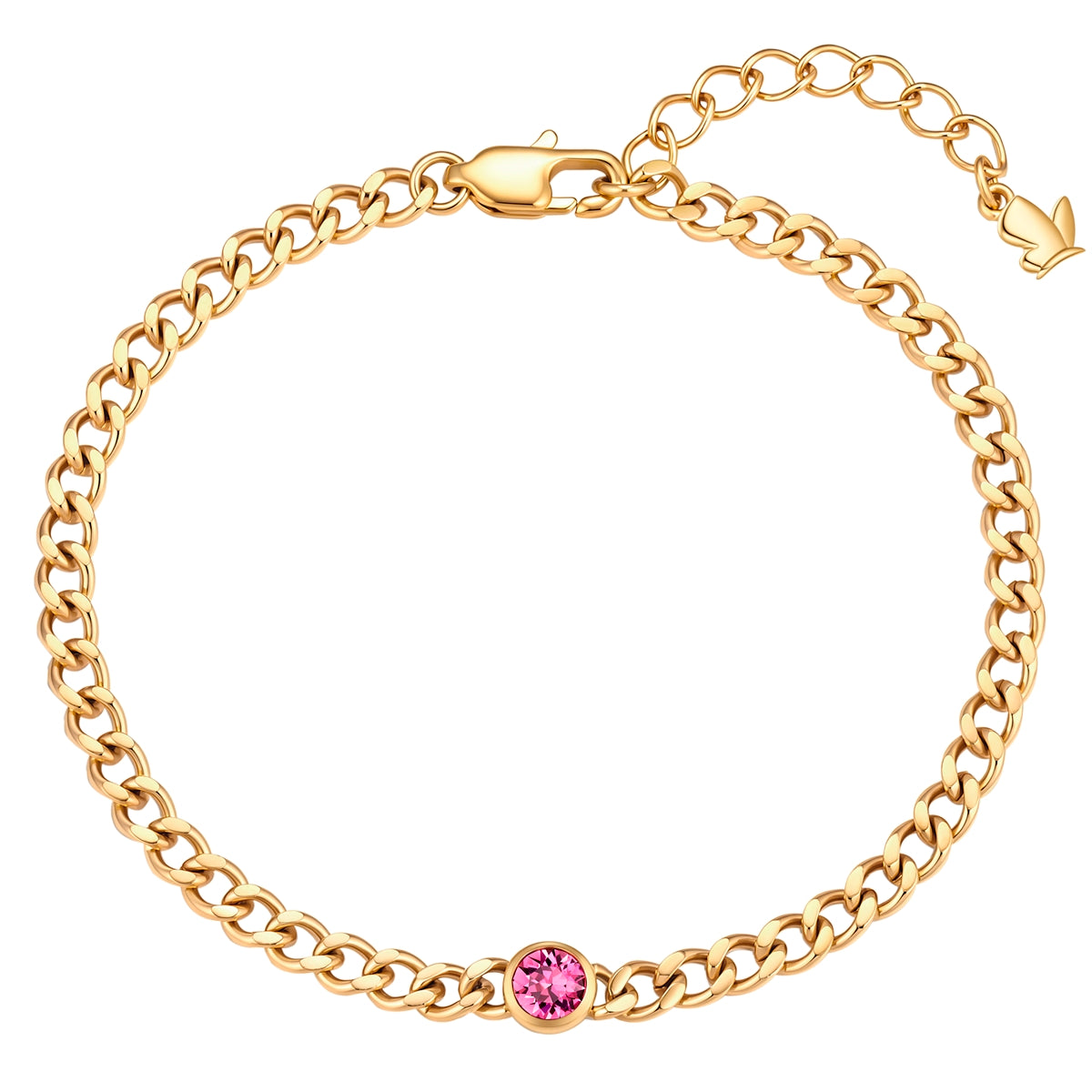 Armband Edelstahl gelbgold Kristalle von Swarovksi lila