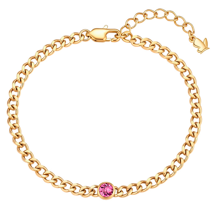 Armband Edelstahl gelbgold Kristalle von Swarovksi lila