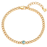 Armband Edelstahl gelbgold Kristalle von Swarovksi hellblau