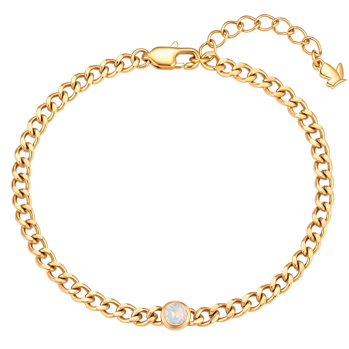 Armband Edelstahl gelbgold Kristalle von Swarovksi Opal
