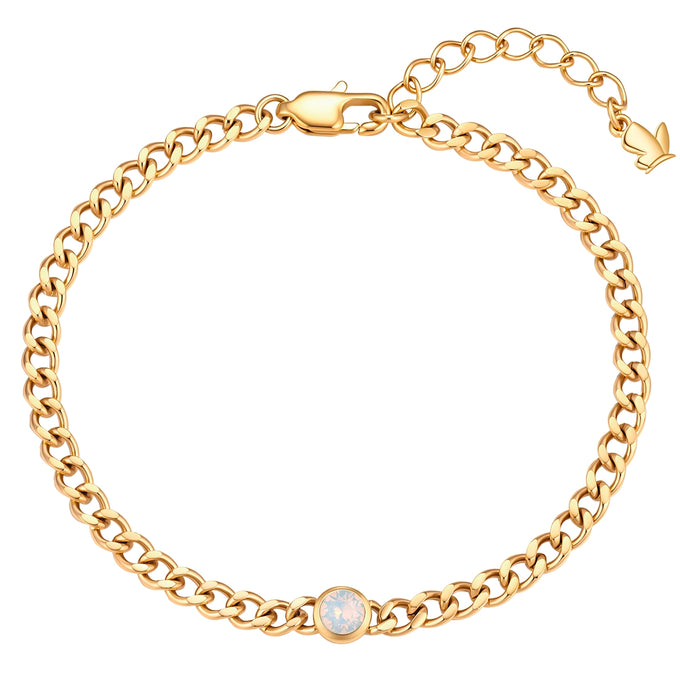 Armband Edelstahl gelbgold Kristalle von Swarovksi Opal