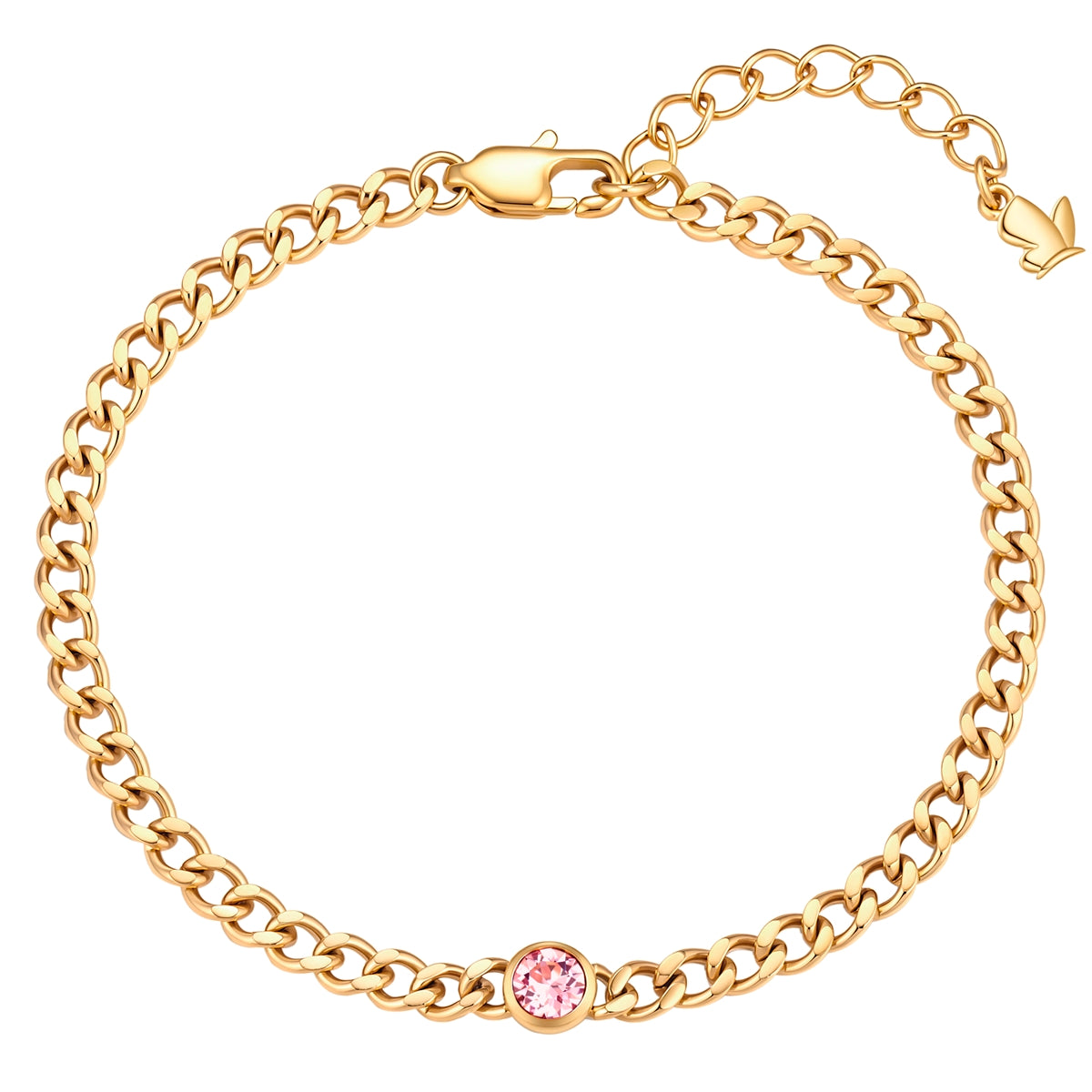 Armband Edelstahl gelbgold Kristalle von Swarovksi rosa