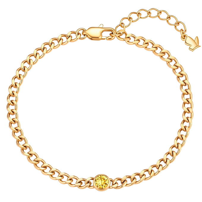 Armband Edelstahl gelbgold Kristalle von Swarovksi gelb