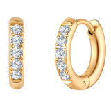 Creolen Edelstahl gelbgold Kristalle von Swarovski® weiß