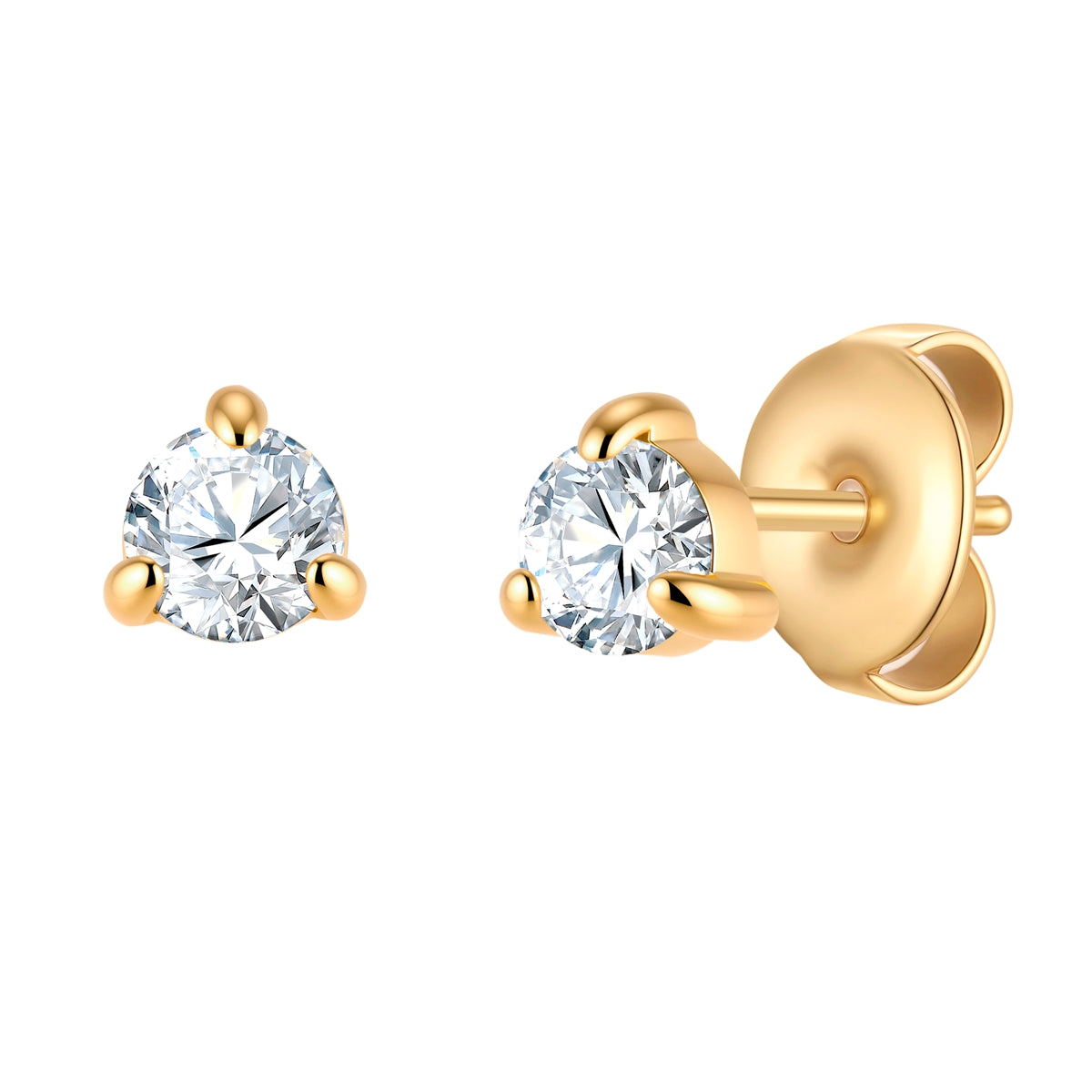 Ohrstecker Edelstahl gelbgold Kristalle von Swarovski® weiß