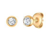 Ohrstecker Edelstahl gelbgold Kristalle von Swarovski® weiß