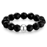 Ring Edelstahl Achat schwarz