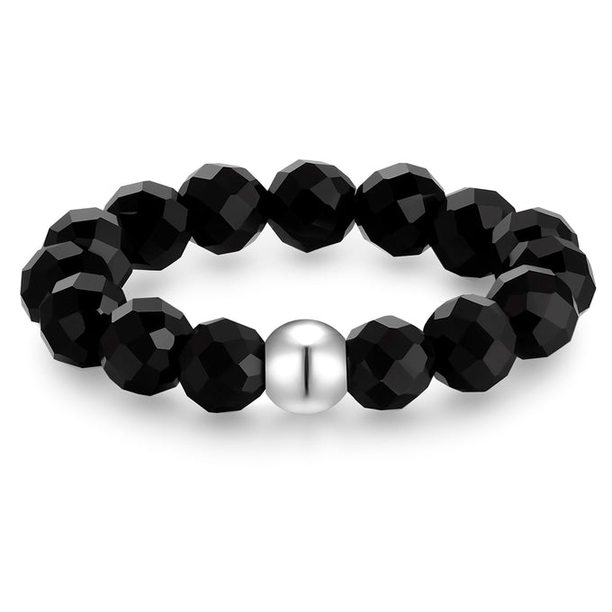 Ring Edelstahl Achat schwarz