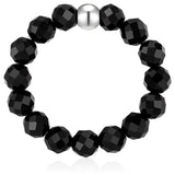 Ring Edelstahl Achat schwarz
