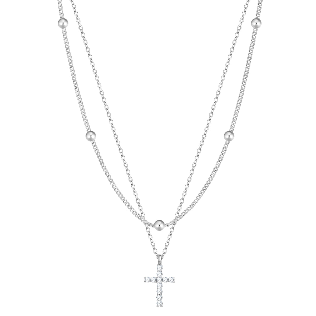 Kette mit Anhänger Zirkonia weiß
