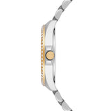 Damen Quarzuhr silber Edelstahl bicolor