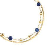 Armband Edelstahl gelbgold Lapislazuli blau