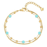 Armband Edelstahl gelbgold Türkis
