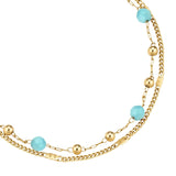 Armband Edelstahl gelbgold Türkis