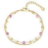 Armband Edelstahl gelbgold Turmalin rosa