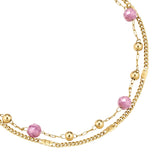Armband Edelstahl gelbgold Turmalin rosa